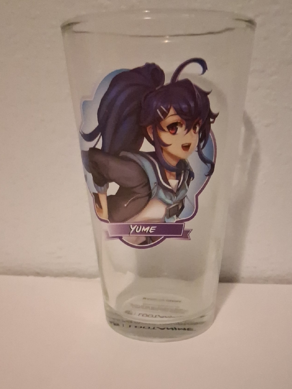 2018 Loot Crate Anime Yume Character Glass Tumbler - Purple Hair Design